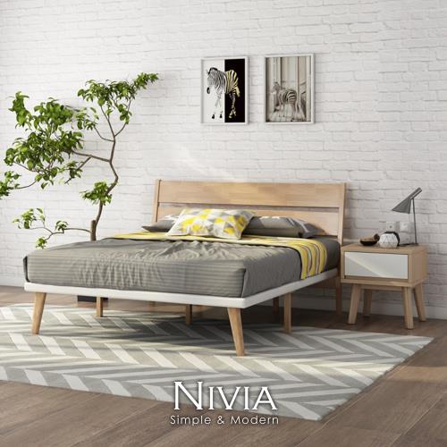 【obis】Nivia北歐實木雙人5尺床架用(150cm×186cm床墊)