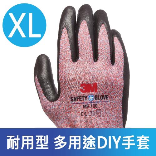 3M 耐用型-多用途DIY手套-MS100(紅色 XL-5雙入)