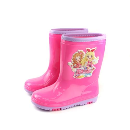 偶像學園 防水 雨靴 雨鞋 小女生鞋 桃紅色 中童 童鞋 ID8911 no723