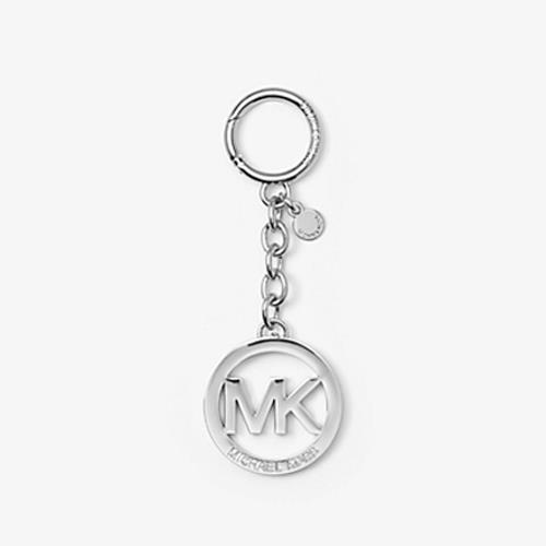 MICHAEL KORS 經典MK LOGO 鑰匙圈/包包吊飾 --銀色