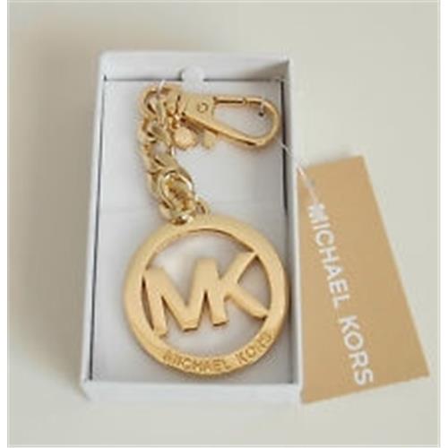 MICHAEL KORS 經典MK LOGO 鑰匙圈/包包吊飾 --金色