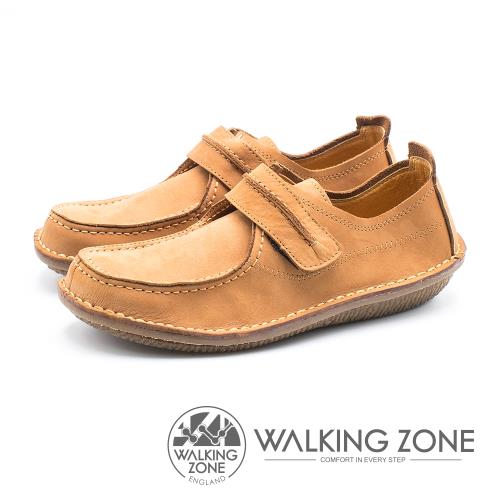 WALKING ZONE 皮革耐磨休閒鞋 男鞋 - 黃棕 (另有藍)