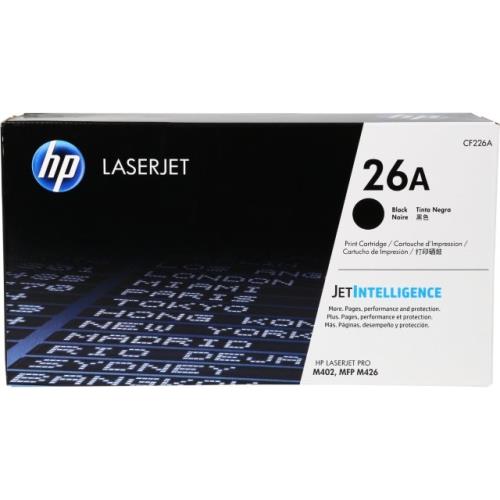 【HP 惠普】26A 黑色原廠 LaserJet 碳粉盒(CF226A)