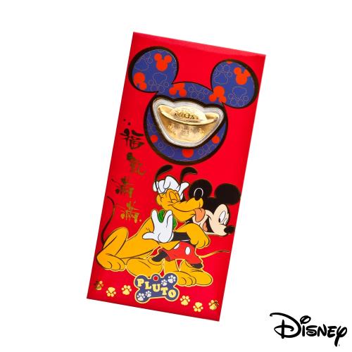 Disney迪士尼系列金飾-黃金元寶紅包袋-最佳拍檔款