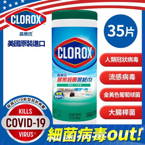 美國CLOROX 高樂氏 居家清潔殺菌濕紙巾 清新香35片/罐