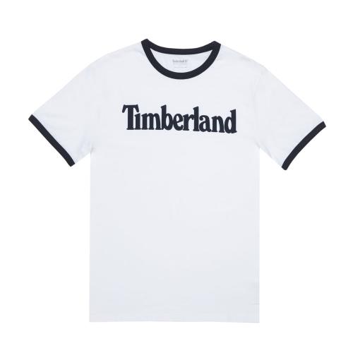 Timberland男款白色品牌字母圓領T-ShirtA1W19100