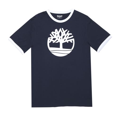 Timberland男款藍色品牌Logo圓領T-ShirtA1W1V433