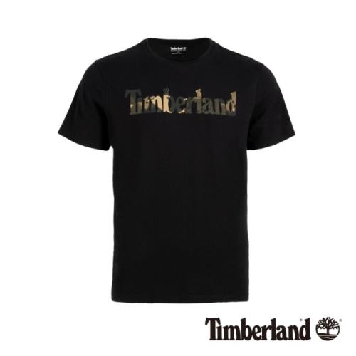 Timberland男款黑色品牌字母迷彩圓領T-ShirtA1X1GI20