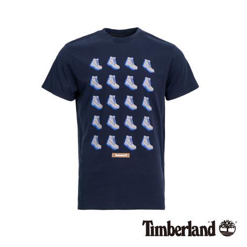 Timberland男款藍色黃靴Logo休閒百搭T-ShirtA1YEX433