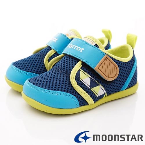 MOONSTAR-日本Carrot機能童鞋 2E玩耍系列速乾鞋款 CRB1125深藍(小童段)
