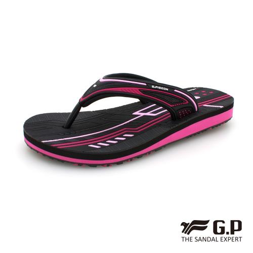 G.P 女款親子系列舒適夾腳拖鞋G9076BW-黑桃色(SIZE:33-39 共三色)