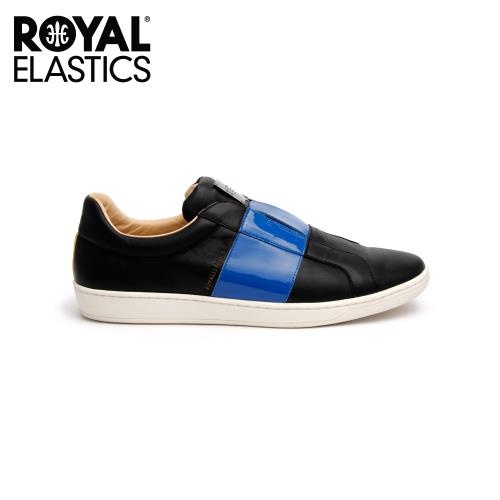 Royal Elastics 男-Duke Straight 真皮時尚休閒鞋-黑藍(00584-995)