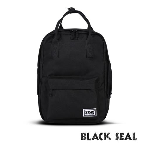 BLACK SEAL 聯名8848系列-多隔層休閒小方型後背包-黑 BS83008