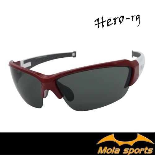 MOLA摩拉運動太陽眼鏡 UV400 男女 防刮 灰色 自行車 跑步 高爾夫 棒球 Hero-rg