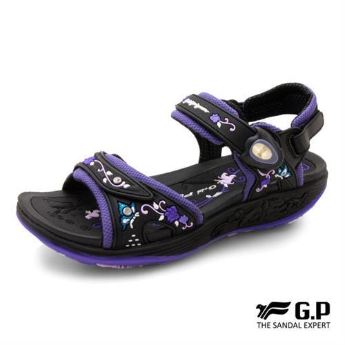 G.P 舒適中厚底磁扣兩用涼拖鞋G9284W-紫色(SIZE:36-39 共三色)