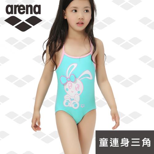 限量 春夏新款 arena 兒童泳衣 CKS9303WK 青兒童連體泳衣 可愛卡通印花中大童速乾游泳衣