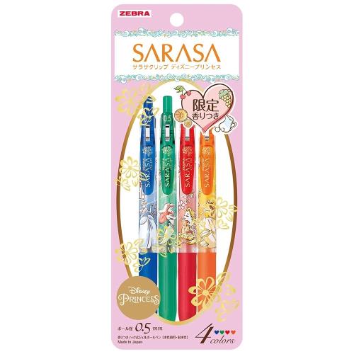 日本數量限定香味ZEBRA CLIP迪士尼公主系列 SARASA原子筆JJ29-DSP-4C香香筆-DISNEY(筆芯:0.5mm)