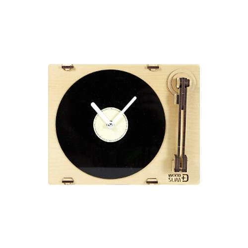 韓國 WOODSUM 輕手作。木製模型/黑膠唱片機時鐘