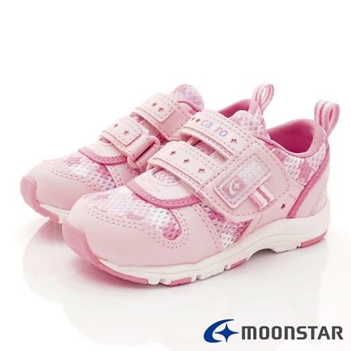 MOONSTAR-日本Carrot機能童鞋 2E急速乾燥款 CRC217531粉星星(中小童段)