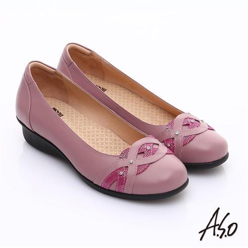 A.S.O 舒適通勤 水鑽奢華通勤鞋- 桃粉紅