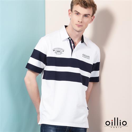 oillio歐洲貴族 男裝 短袖襯衫領POLO衫 舒適透氣棉質衣料 白色-透氣 乾爽 吸濕 排汗 彈性佳 萊卡纖維 彈力好 T-shirt