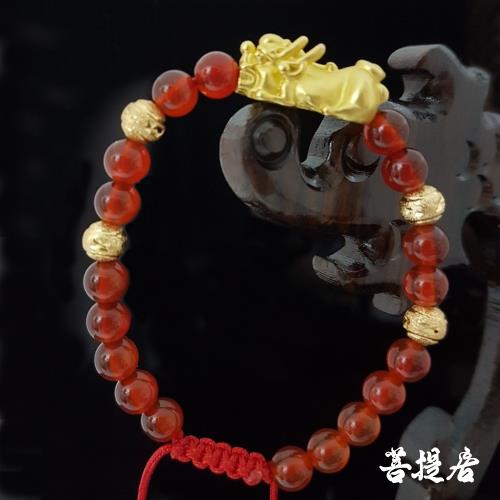 菩提居 金砂貔貅紅繩手鍊 6mm