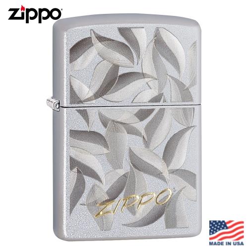 美系Zippo 落葉-雙色調緞面鍍鉻防風打火機#29908