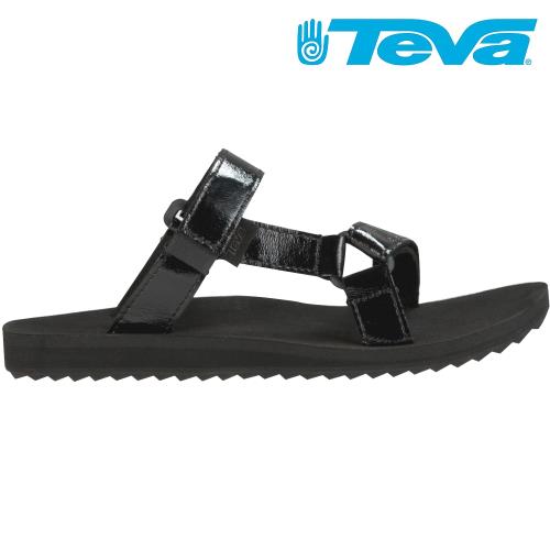 TEVA Universal Slide Patent Leather 黑色亮面皮革涼拖鞋 女 TV1013652BLK