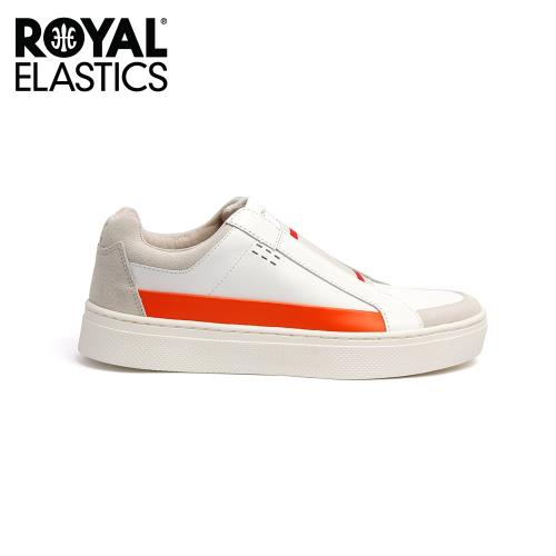 Royal Elastics 女-Queen 真皮時尚休閒鞋-白橘(94291-020)