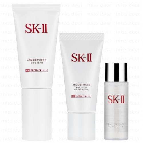 SK-II 超輕感全效防護乳30g+光感煥白CC霜30g +亮采化妝水30ml