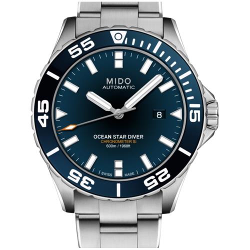 MIDO美度 海洋之星 600米陶瓷潛水錶/藍/43mm/M0266081104100