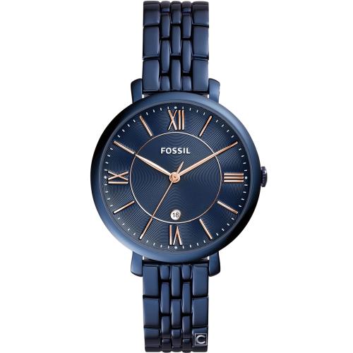FOSSIL Jacqueline 藍色經典不鏽鋼手錶(ES4094)36mm