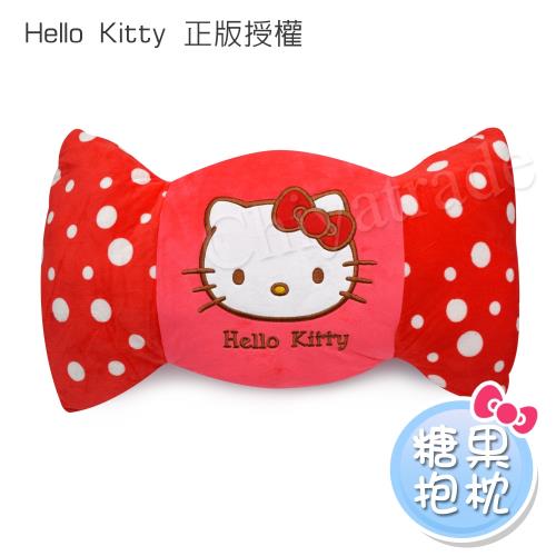 Hello Kitty 凱蒂貓 糖果造型抱枕 午安枕 腰靠枕 沙發枕 汽車枕 靠墊56x33cm(正版授權)