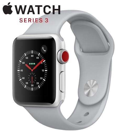Apple Watch Series 3 42mm銀色鋁金屬錶殼搭配薄霧灰色運動型錶帶 GPS+Cellular版