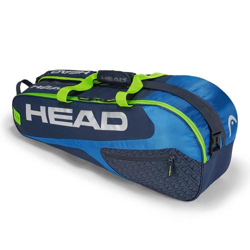 HEAD Elite Combi 6支裝球拍袋(羽球/網球/壁球可用)-藍綠283739
