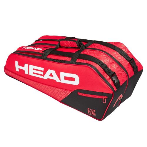 HEAD Core Combi 6支裝球拍袋(羽球/網球/壁球可用)-紅黑283519