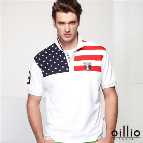 oillio歐洲貴族 男裝 吸濕排汗 透氣網眼POLO衫 質感棉料 白色-男款 上衣 服飾 吸濕 透氣 不悶熱 舒適 萊卡 彈性 精品品牌 