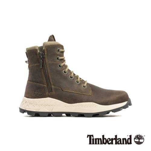 Timberland男款橄欖色全粒面革BROOKLYN側拉鏈靴A2726901