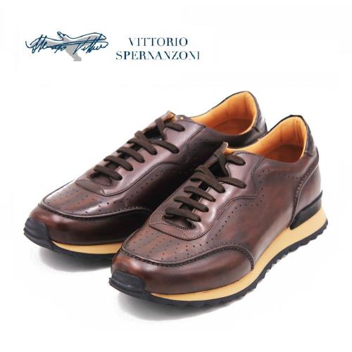 VITTORIO SPERNANZONI 頂級義大利手工真皮休閒男鞋-深咖(另有棕)