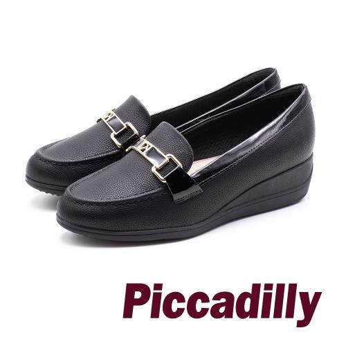 Piccadilly 高雅淑女 增高楔型鞋 - 黑 (另有米/藍)