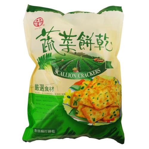 中祥-蔬菜餅乾 香蔥蘇打餅乾量販包360g