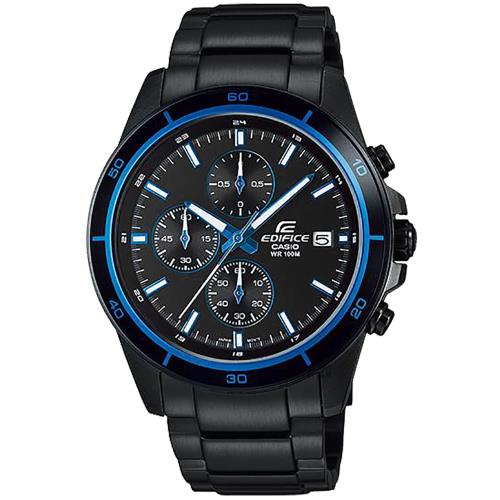 CASIO 卡西歐 EDIFICE 經典賽車計時手錶-湛藍 EFR-526BK-1A2