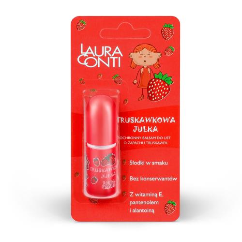 諾拉康緹LauraConti萌寶貝果香護唇膏-JULKA新鮮草莓香口味