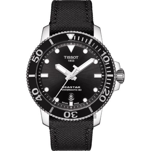 TISSOT天梭Seastar海洋之星陶瓷潛水80小時機械錶-黑/43mmT1204071705100