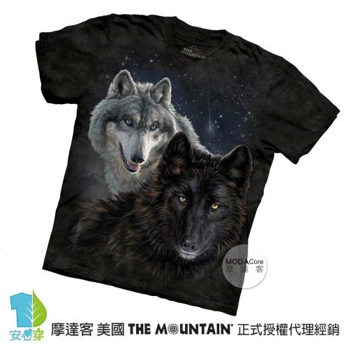 摩達客-美國進口The Mountain 星光雙狼 純棉環保短袖T恤