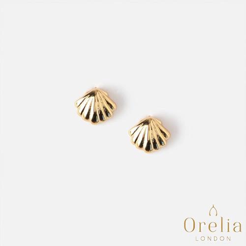  英國 Orelia Sea Shell 陽光貝殼鍍金耳釘