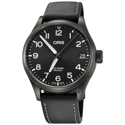 Oris豪利時BigCrownProPilot日期顯示機械錶-黑/41mm0175176974264-0752019GFC