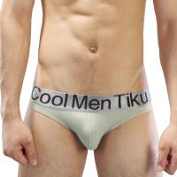 TIKU 梯酷 ~ 金屬系貴族 銀黑 棉質三角男內褲 -銀灰 (GM1863)