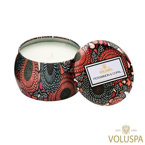 美國 VOLUSPA  Japonica日式庭園系列 Persimmon  Copal 甜柿樹脂 錫盒 113g 香氛蠟燭
