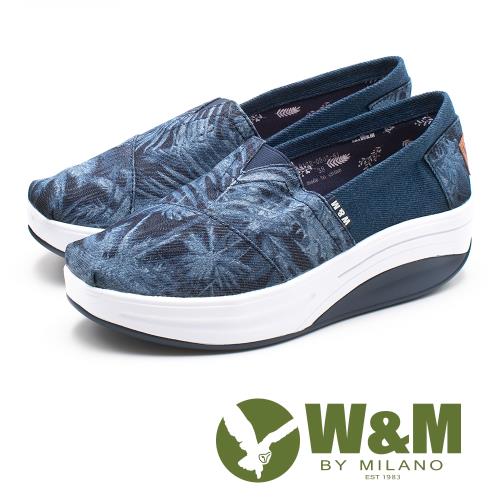 W&M(女) BOUNCE系列 夏季風情 透氣增高厚底鞋-藍